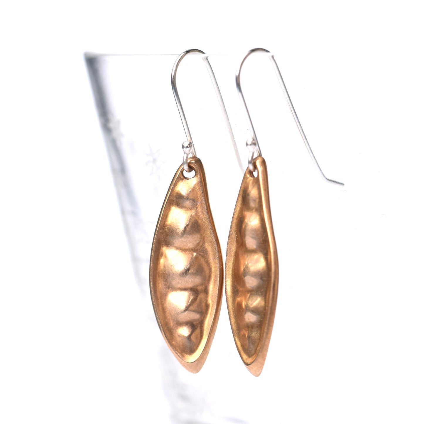 Seed pod earrings in brass