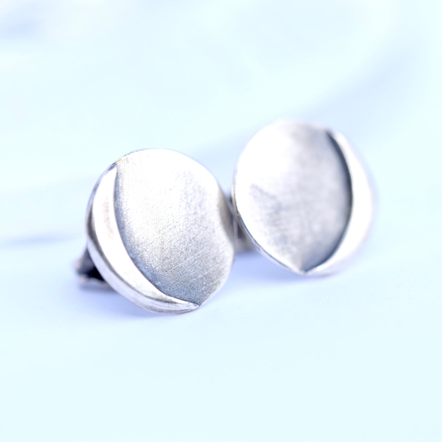 Earthshine silver studs