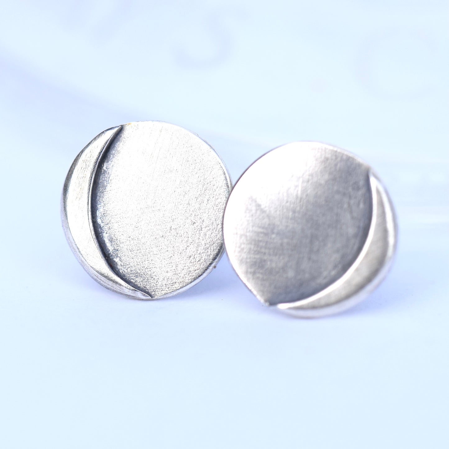 Earthshine silver studs