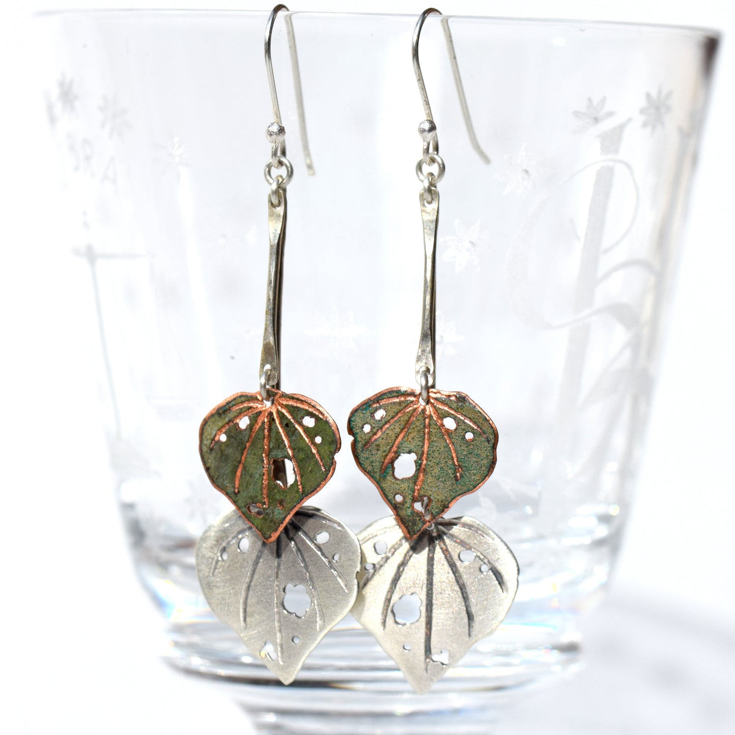 Silver and copper double dangles