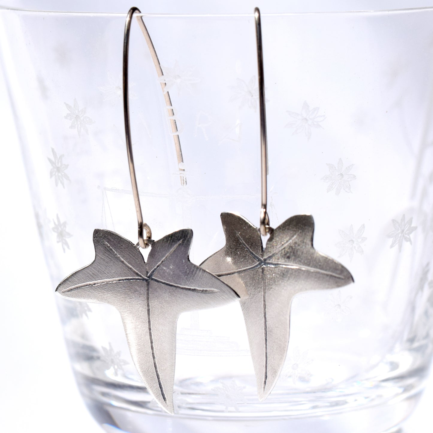 Ivy leaf Earrings, long and large