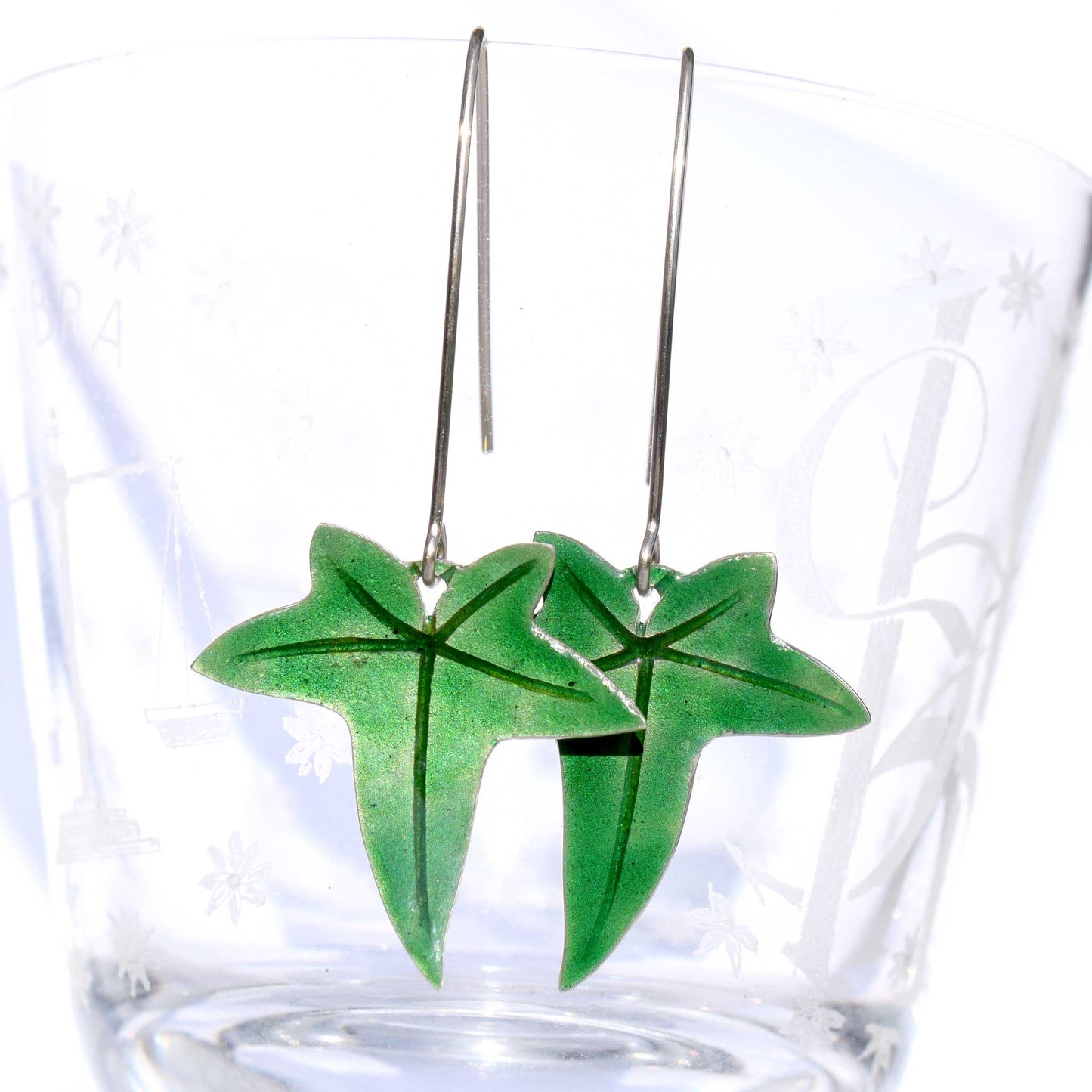 Ivy leaf Earrings, long and large