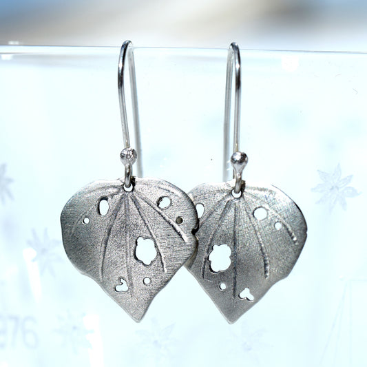 Small kawakawa leaf earrings (16mm)  silver or copper